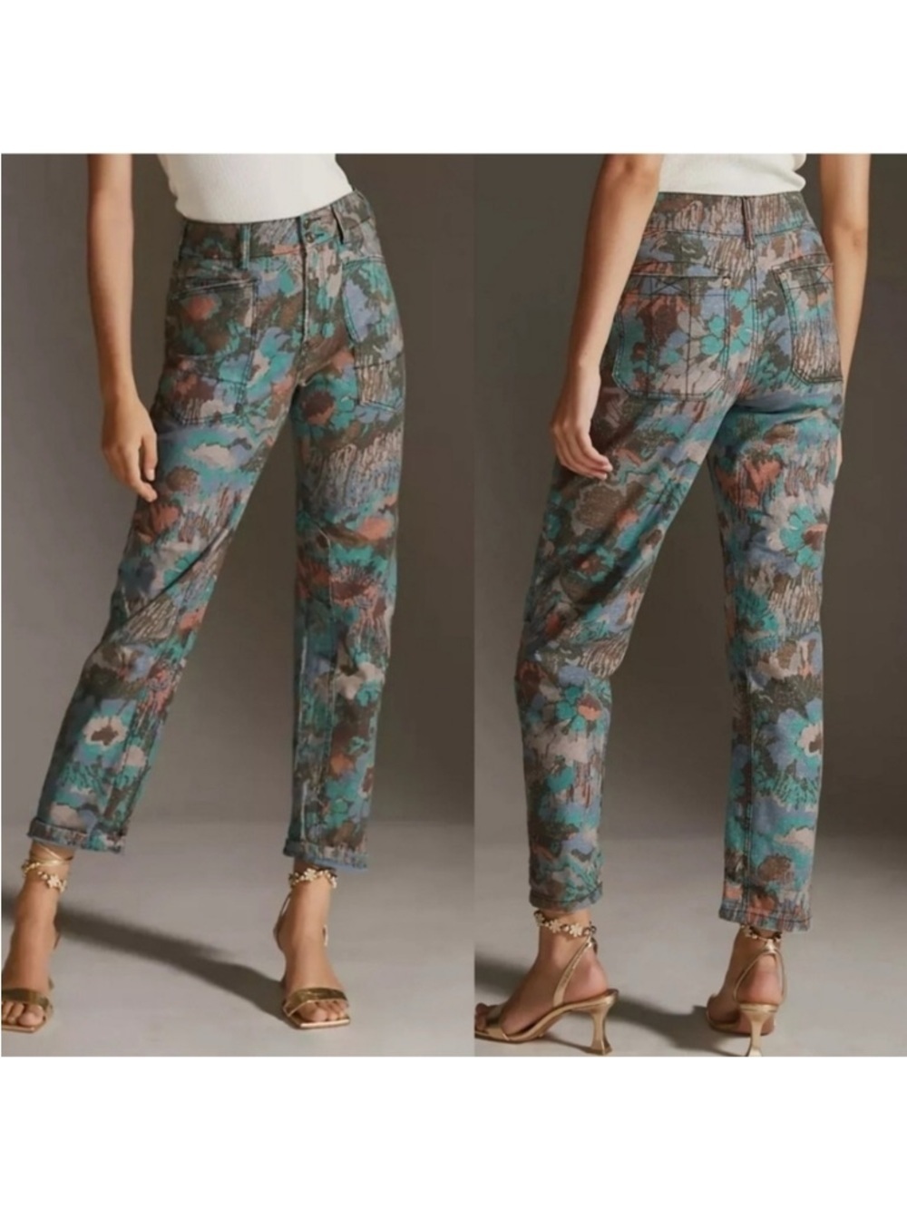 Anthropologie Pilcro The Wanderer Mid Rise Relaxed Floral Pants